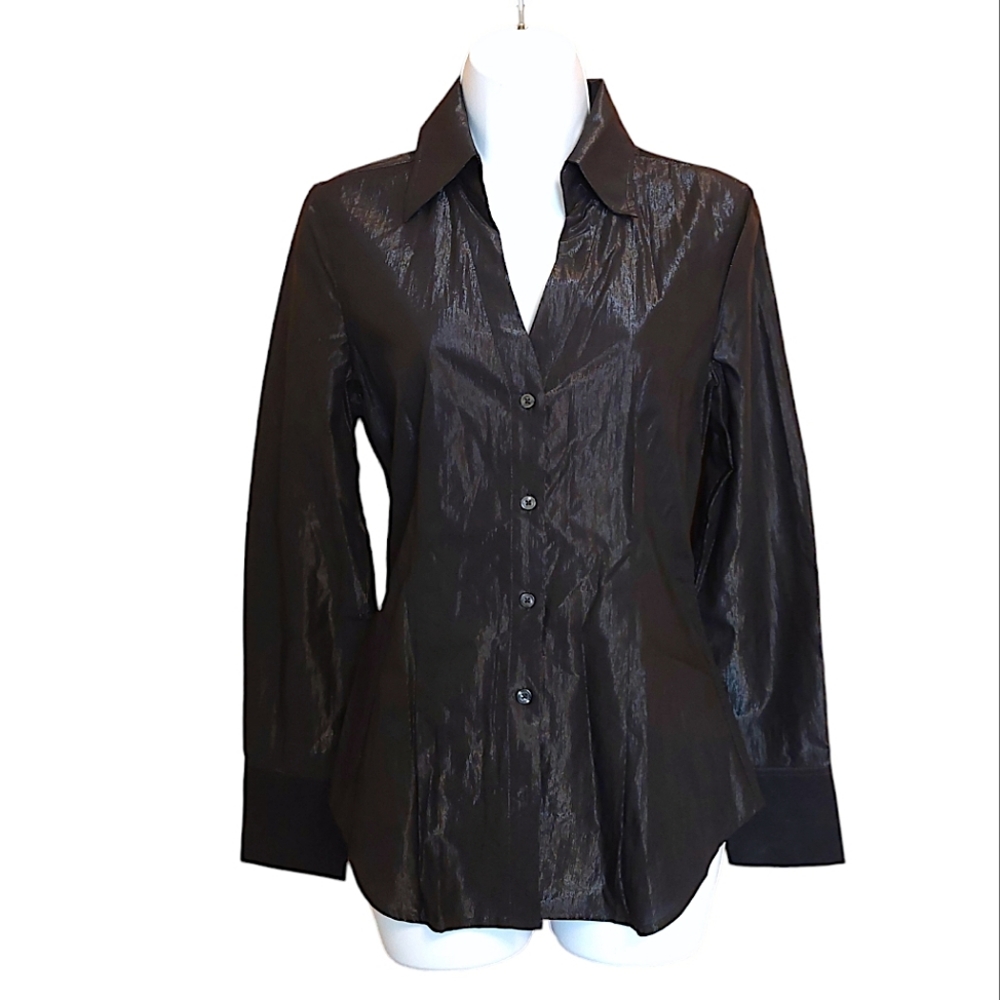 NWOT Express Design Studio shiny black blouse